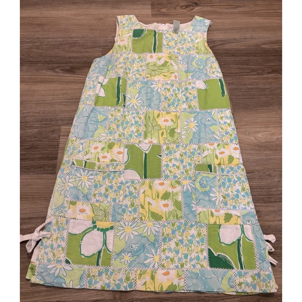 Vintage Lilly Pulitzer Sun Dress Size 10 Koala Patchwork Sleeveless White Label